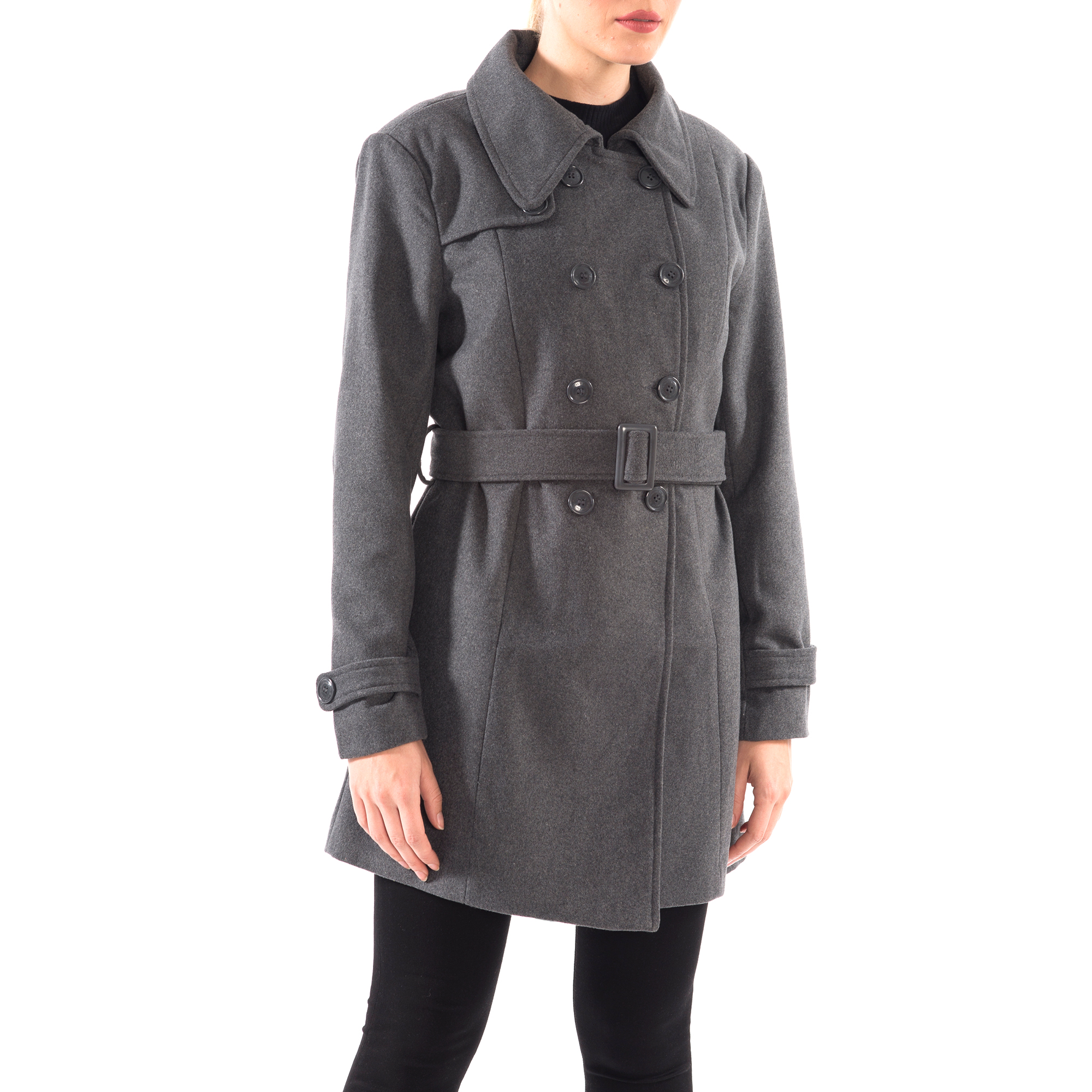 Alpine Swiss Keira Women's Trench Coat Double Breasted Wool Jacket